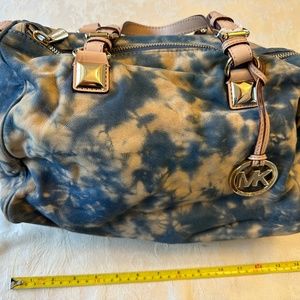Authentic Michael Kors Grayson Leather Tie Dye Boston Style Bag